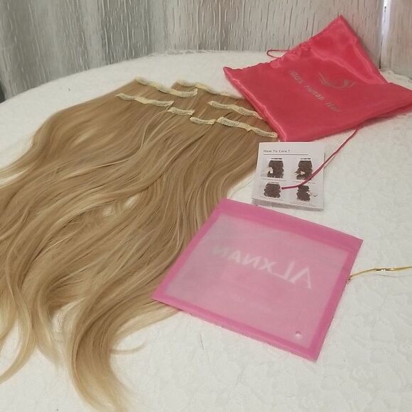 Dirty blonde Clip in human hair extensions 22" - Picture 10 of 16